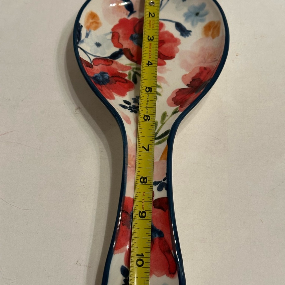 Dolly Parton Large Red Poppy Floral Ceramic Spoon Rest - Picture 5 of 6